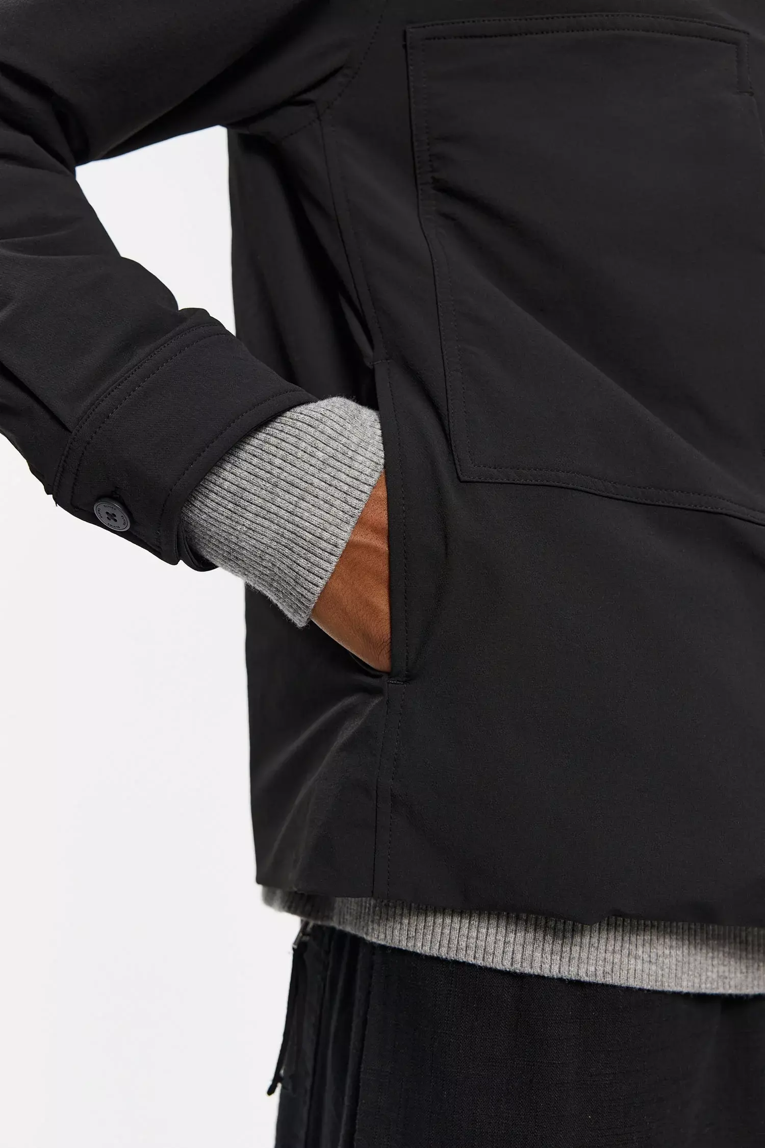 Elvine Bernt Black Nylon Stretch Jacke Herren schwarz
